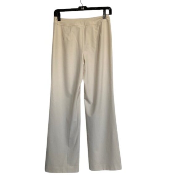 TALBOTS Ivory Cream Wide Leg Stretch Trouser Pants Sz 4 - Picture 1 of 11